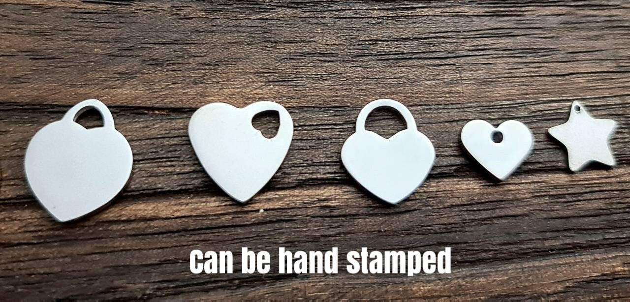 Add on Charm Bracelet or Necklace, Personalised Hand Stamped Charm, Owl, Ladybug, Evil Eye, Key, Flower, Heart, Star with Jump Ring