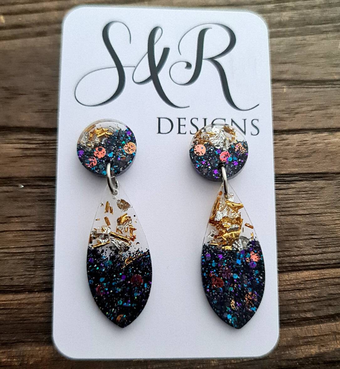 Teardrop Stud Earrings, Statement Custom Earrings, Choose Colour, Dangle Earrings