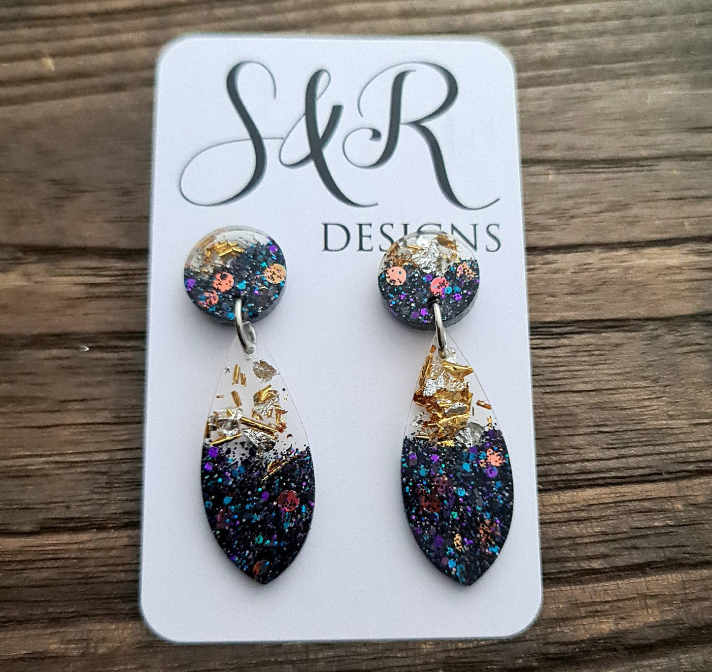 Teardrop Stud Earrings, Statement Custom Earrings, Choose Colour, Dangle Earrings