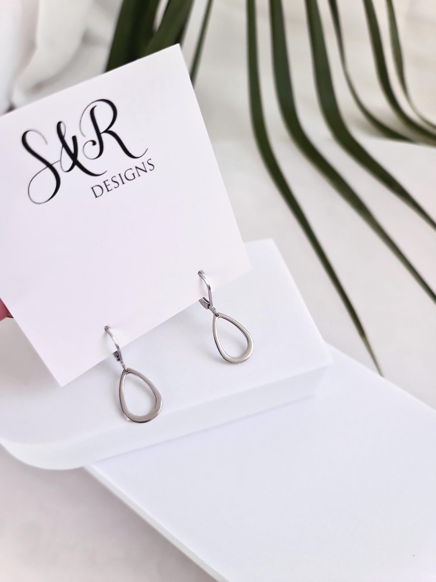 Teardrop Leverback Earrings, Stainless Steel Dangle Leverback, threaders or Hook Earrings in Silver or Gold
