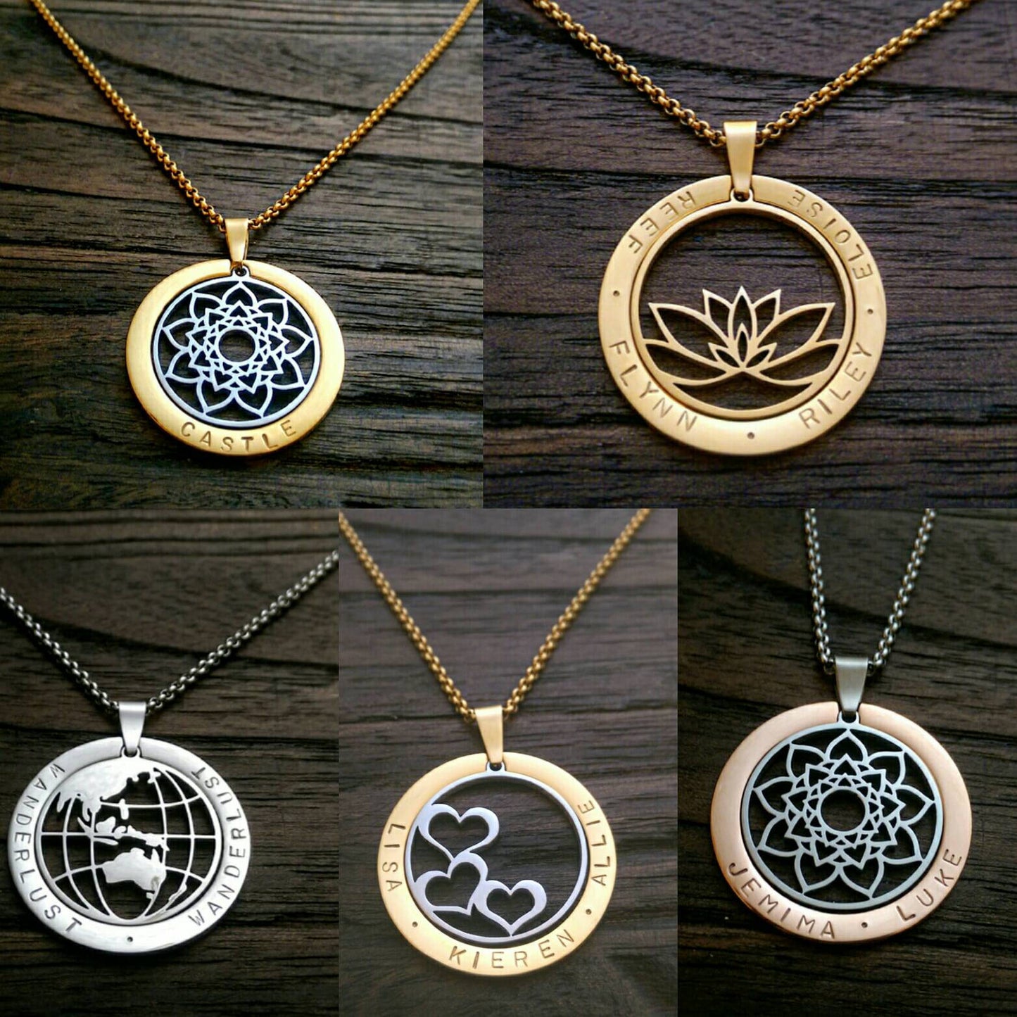 Personalized Name Necklace, Hand Stamped Design your Own Necklace, Choose Design and Colour Combination, Mothers Gift, Grandmother, Kids Nam