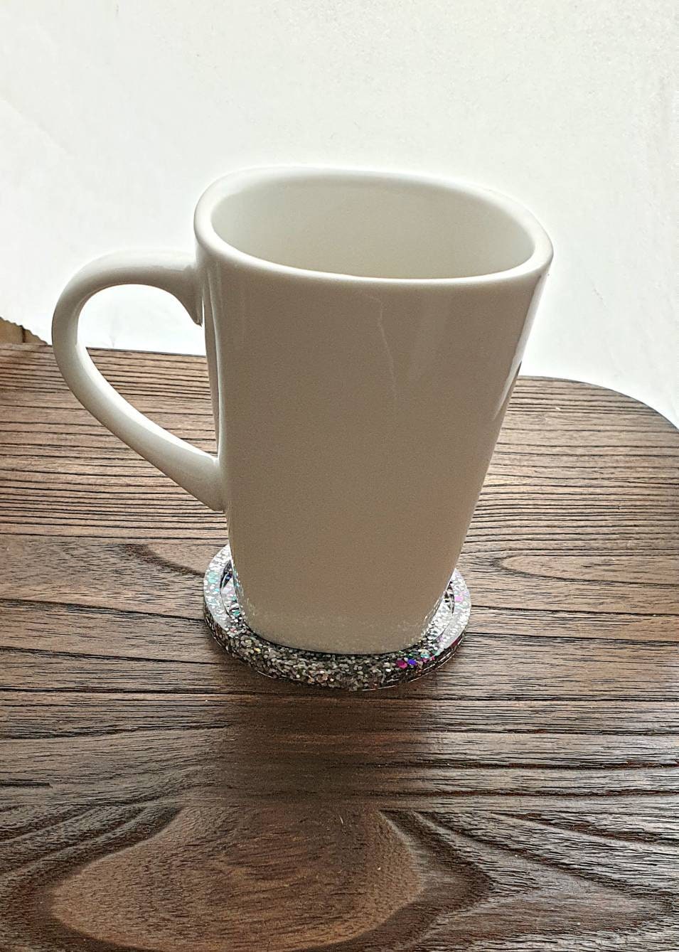 Resin Trinket Ring Dish, Coaster Black Rosegold Copper Glitter Mix