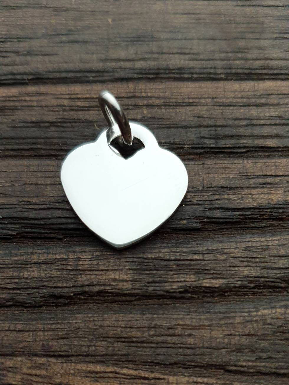 Sterling Silver Personalised Hand Stamped Name Pendant Circle 20mm or 15mm, Star or Heart Design