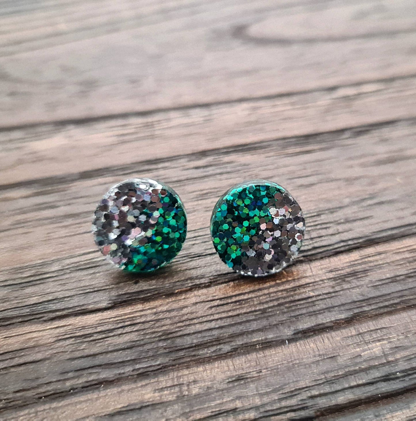 Circle Dot Earrings, Resin Stud Earrings, Statement Earrings,  Choose Colour and size: 15mm