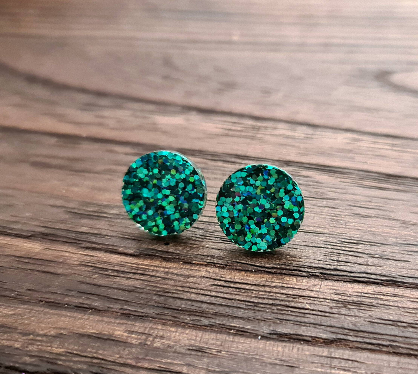 Circle Dot Earrings, Resin Stud Earrings, Statement Earrings,  Choose Colour and size: 15mm