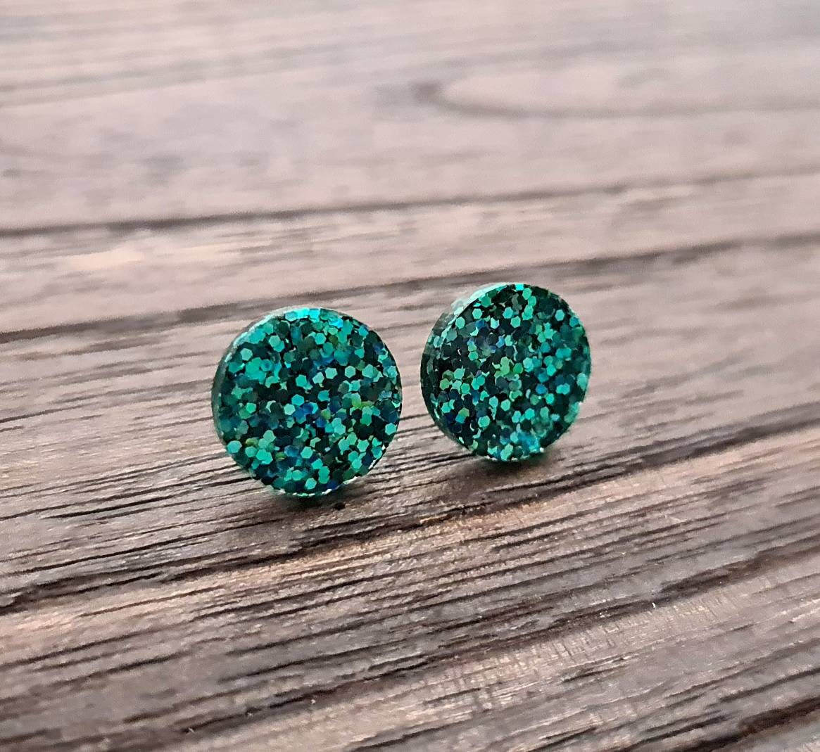 Circle Dot Earrings, Resin Stud Earrings, Statement Earrings,  Choose Colour and size: 15mm