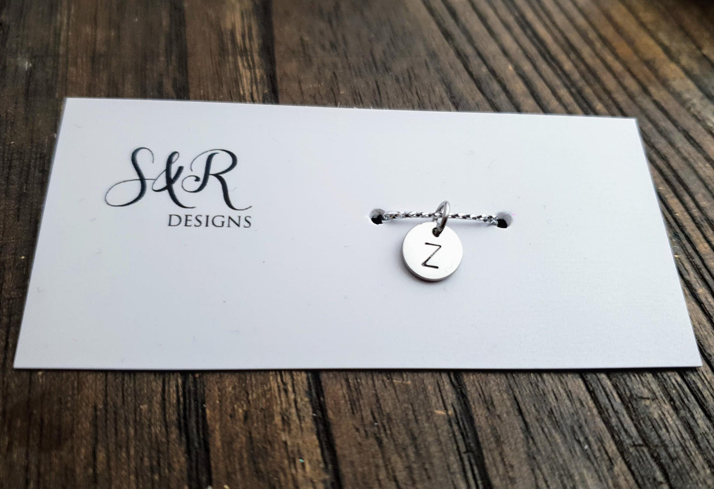 Personalised 8mm Disc Charm, Circle Disc Coin Style with Jump Ring Only in Gold or Silver Stainless Steel. Add to Bracelet or Chain