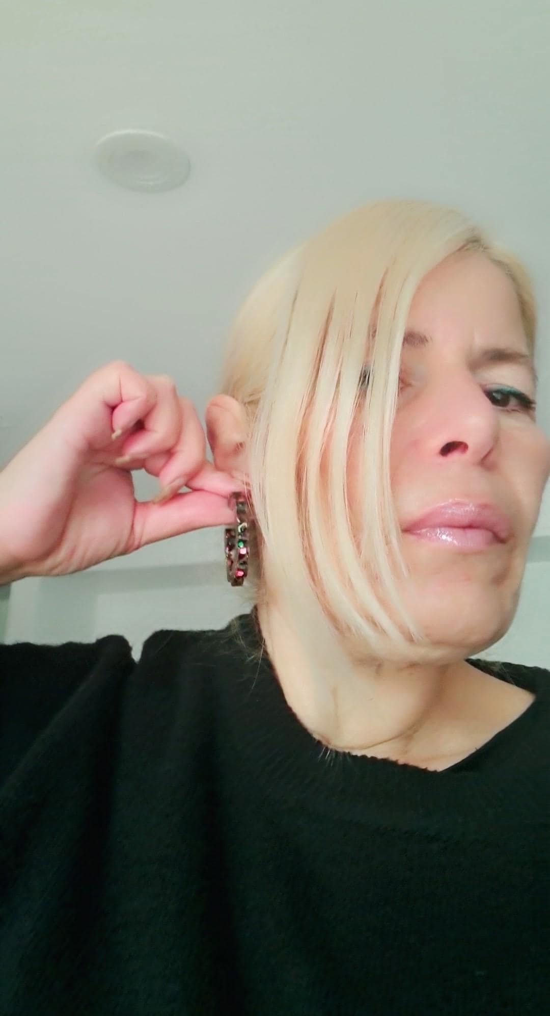 Large Wave Hoop Earrings, Black, Pink, Teal, Blue, Green Glitter, Resin Dangle Statement Earrings, Unique Design, Modern, Lightweight