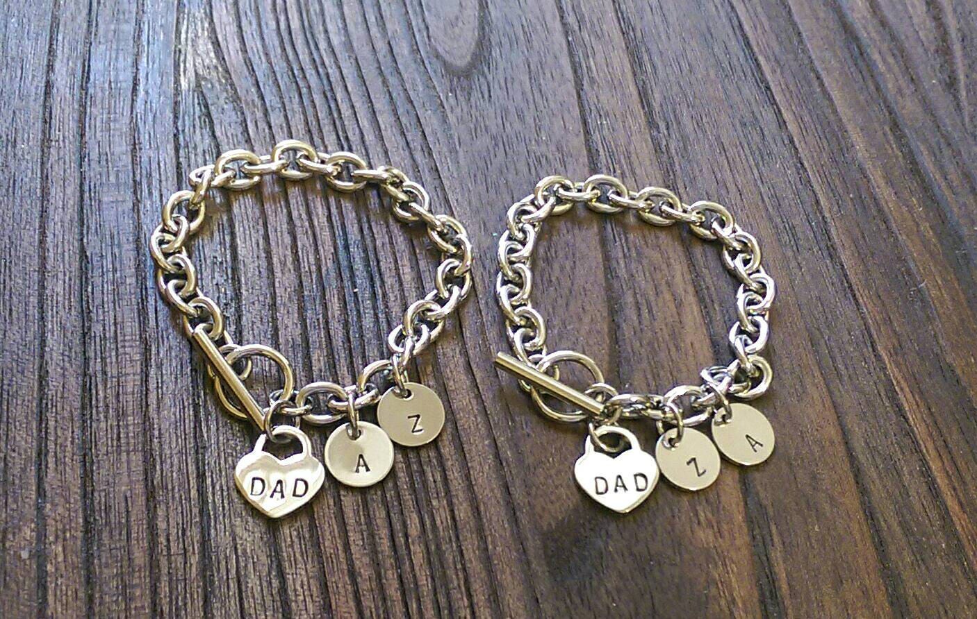 Personalised Hand Stamped Name Charm Disc Jump Ring. Choose 8mm, 10mm, 12mm & 15mm