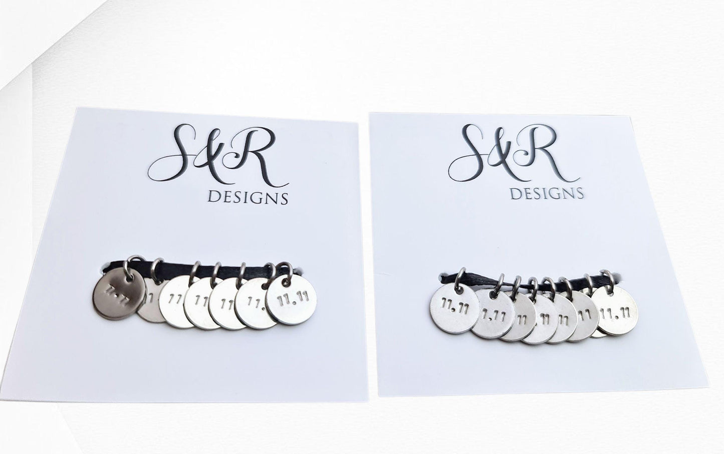 Personalised Hand Stamped Name Charm Disc Jump Ring. Choose 8mm, 10mm, 12mm & 15mm