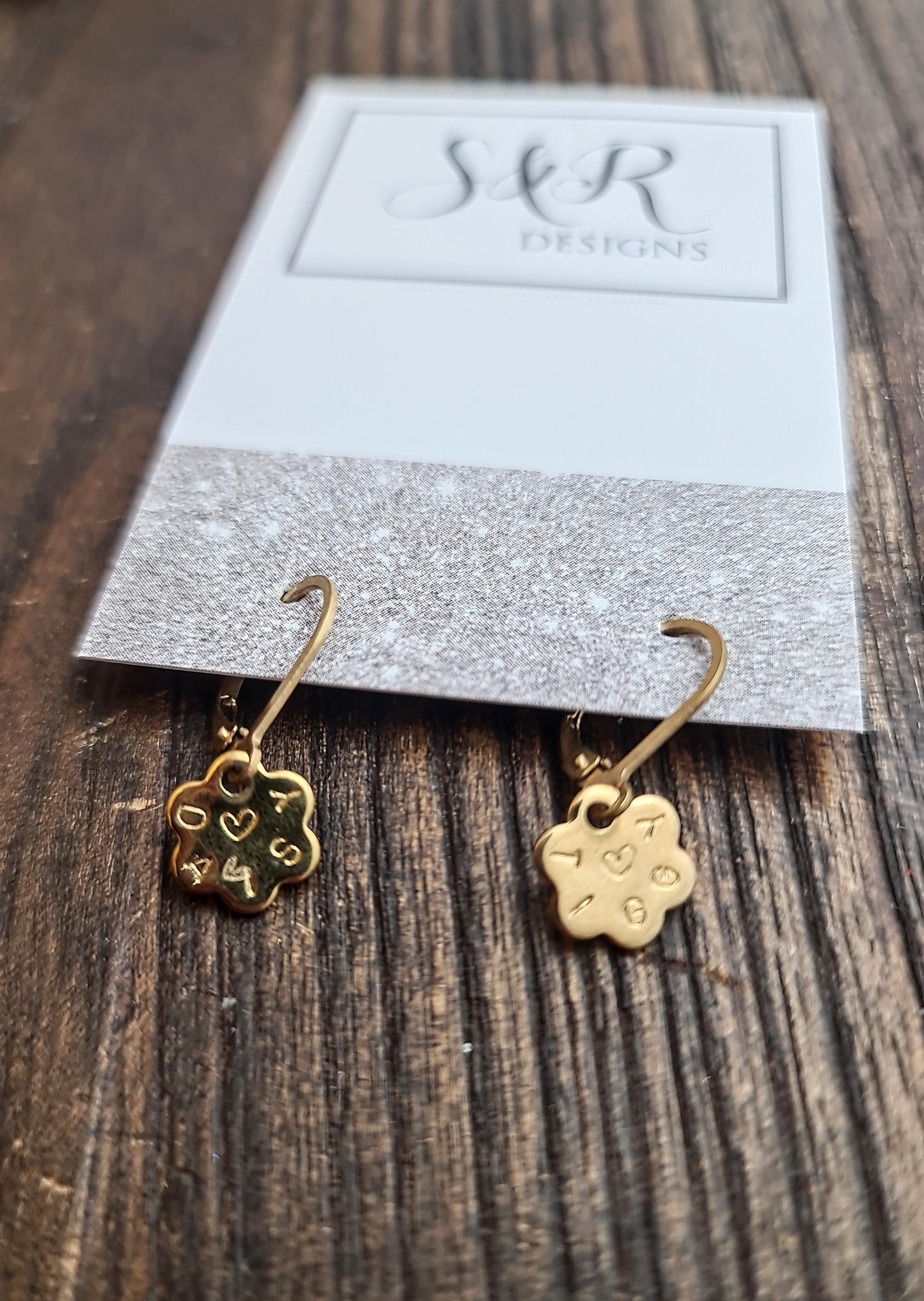 Gold Hammered Flower Disc Hoop Earrings, Stainless Steel Dangle,  Minimalist Earrings, 15mm or 25mm Hoops, Leverback,  Earwire Hooks