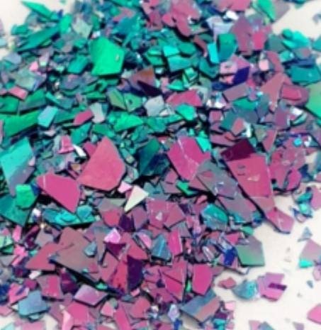 Chameleon Hoop Circle Earrings, Holographic Pink, Blue Glitter Dangle, Statement Earrings, Changes colours on movement.