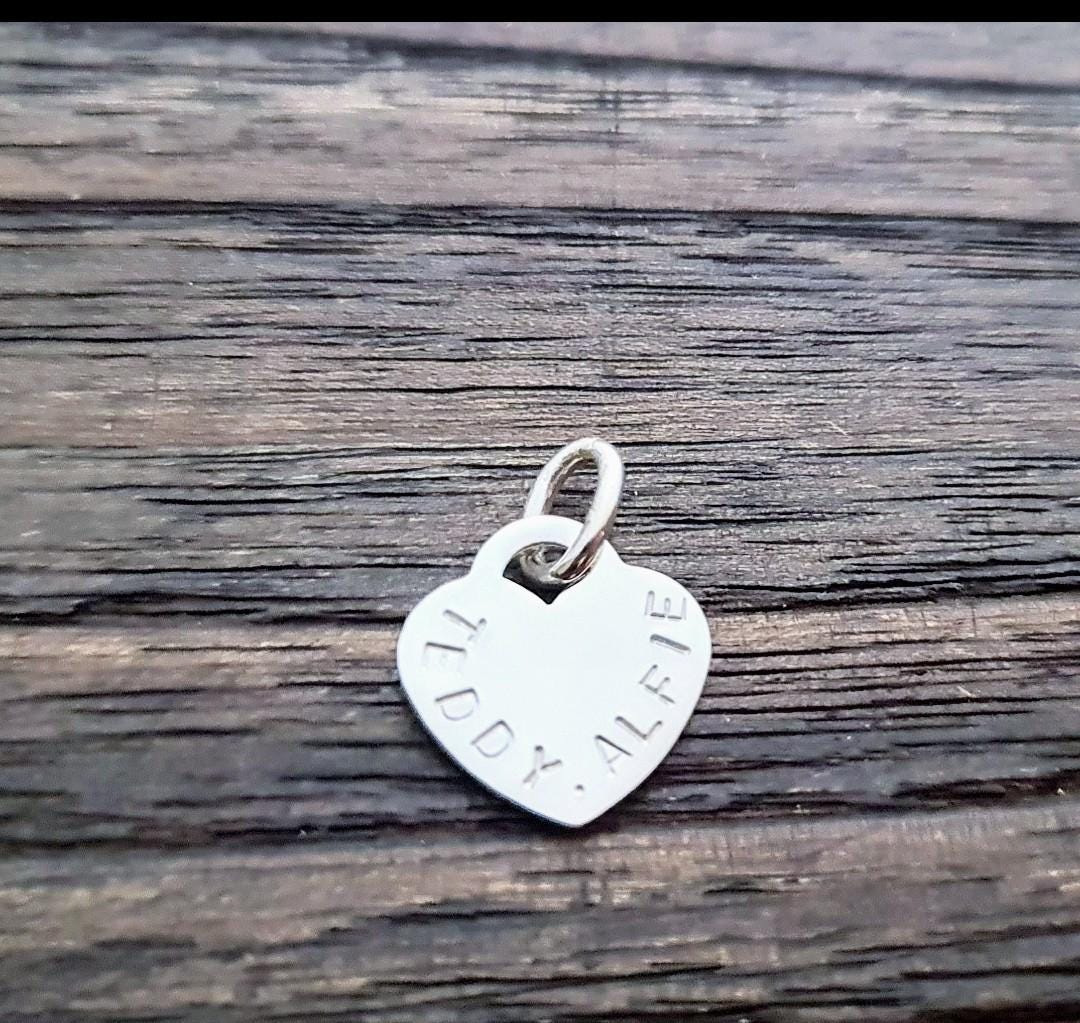 Add on Charm to Bracelet or Necklace, Personalised Hand Stamped Charm, Owl, Ladybug, Evil Eye, Key, Flower, Heart, Star with Jump Ring