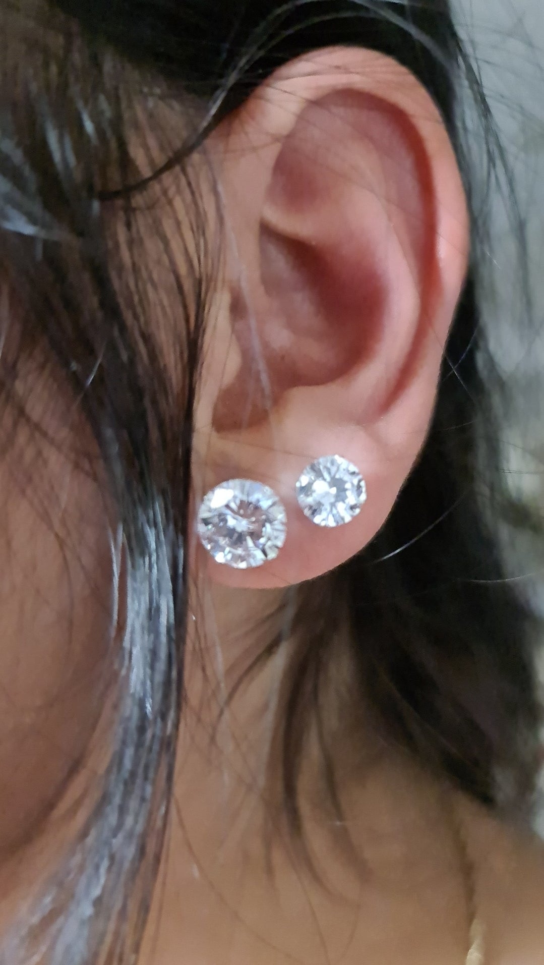 Sterling Silver CZ Stud Earrings, Cubic Zirconia Stud Earrings 2mm, 3mm, 4mm, 5mm, 6mm, 7mm, 8mm, 9mm, 10mm or 12mm