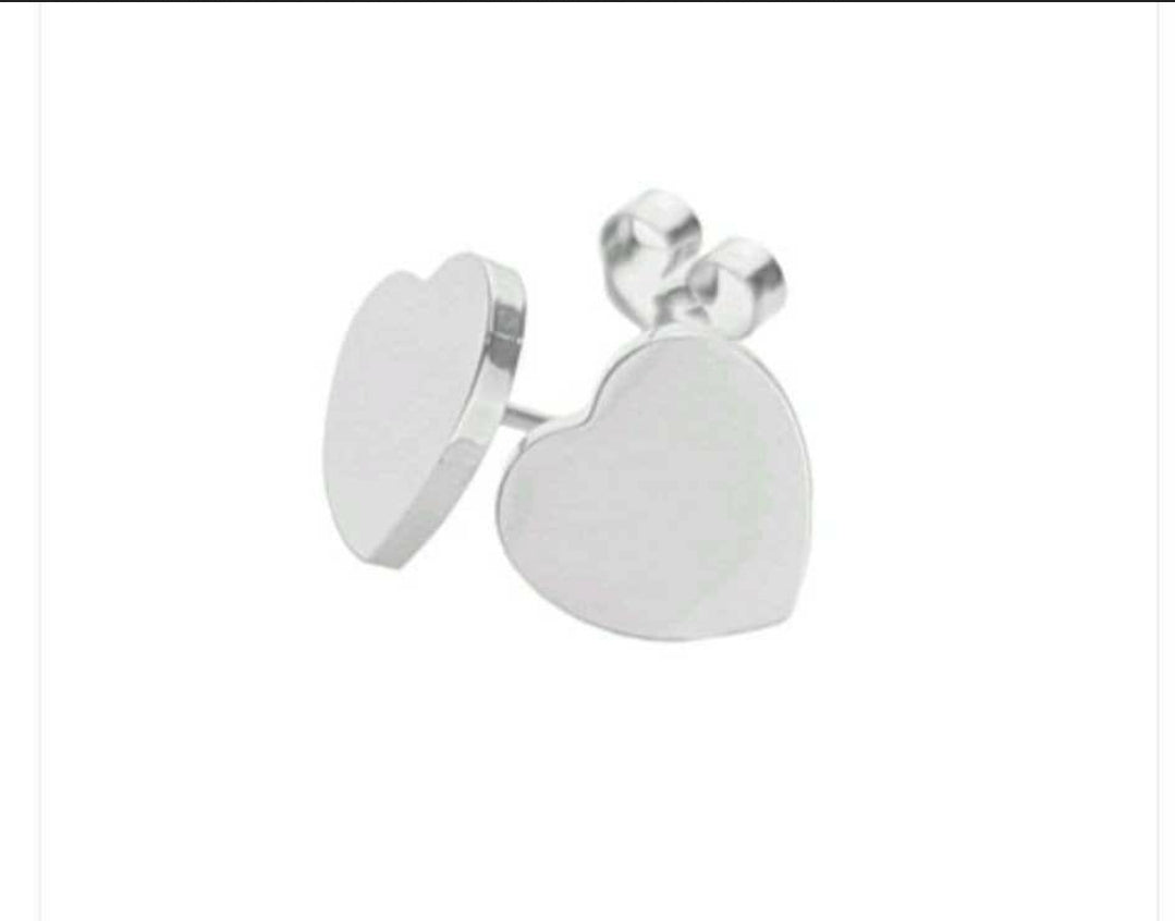 Personalised Heart Stud Earrings, Hand Stamped Stud Earrings Choose Silver, Gold Rose Gold 10mm