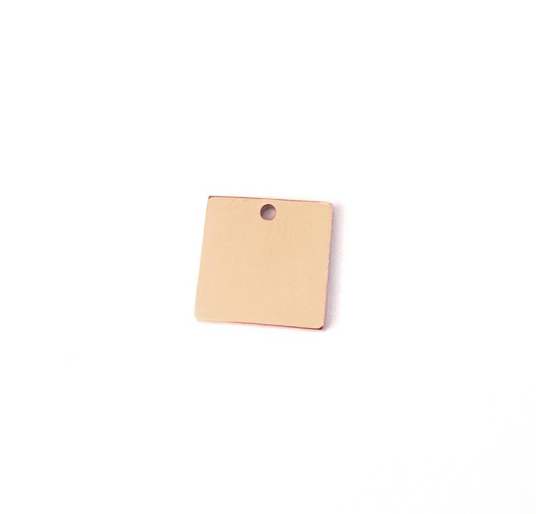 Personalised Square Necklace, Minimalist Necklace, Hand Stamped Name Necklace add Name, Date or Initials,  Personalized Gift