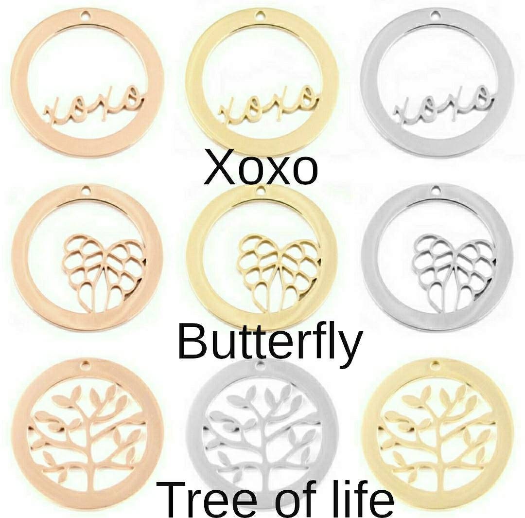 Butterfly Necklace, Personalized Necklace, Hand Stamped Necklace Design Pendant Stainless Steel. Choose Colour