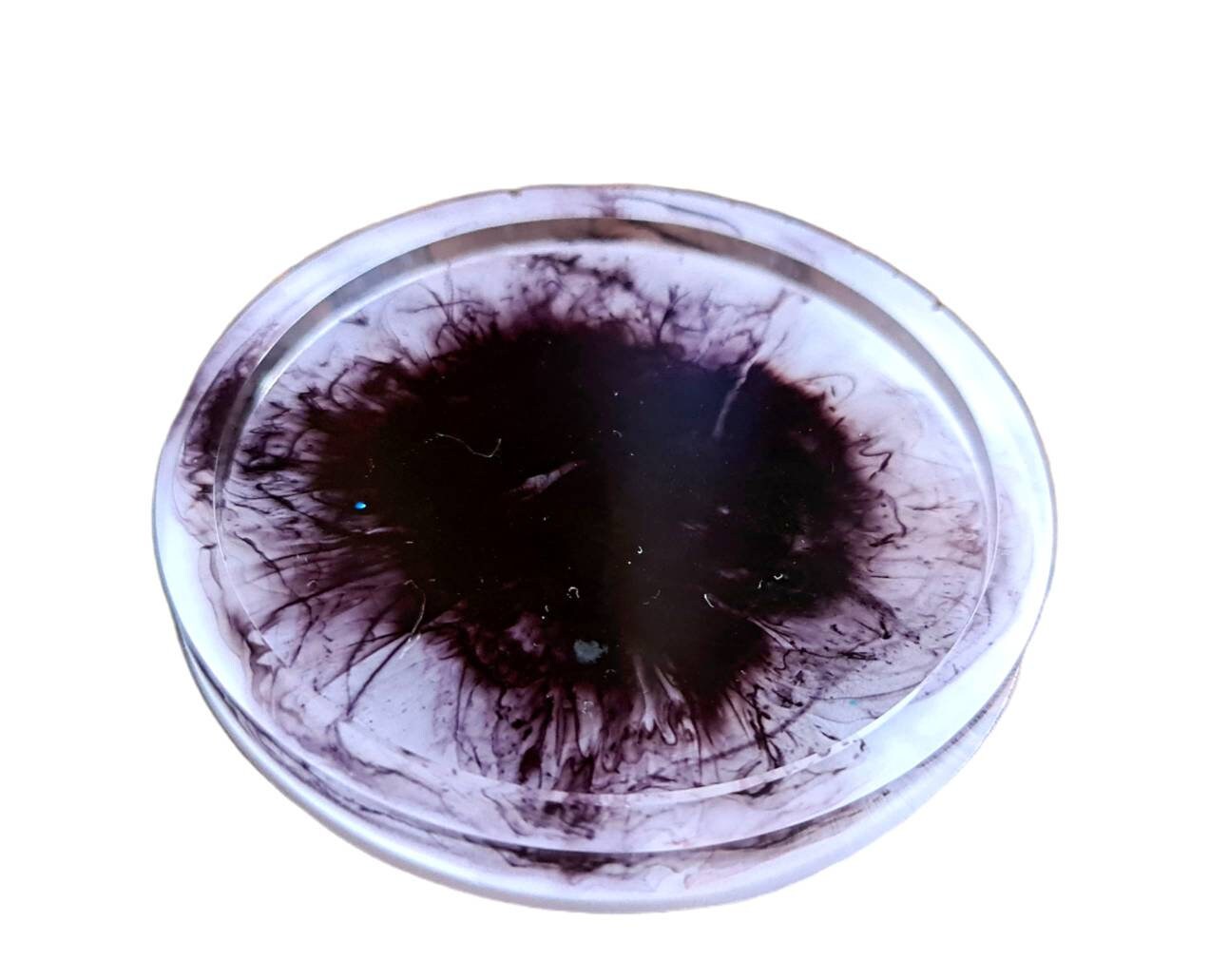 Resin Trinket Ring Dish, Coaster Black and White Mix
