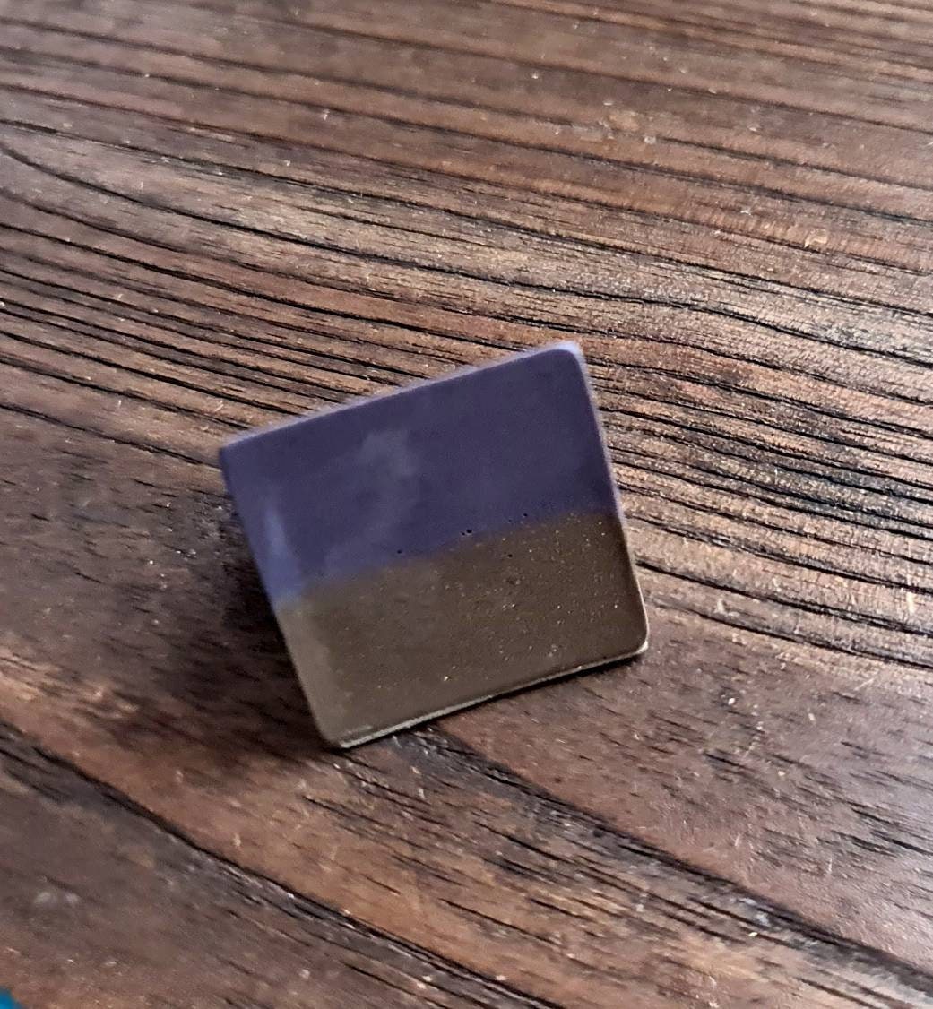 Statement Square Resin Ring, Handmade Size 7 US N AU. Light Purple and Grey with Gold Glitter