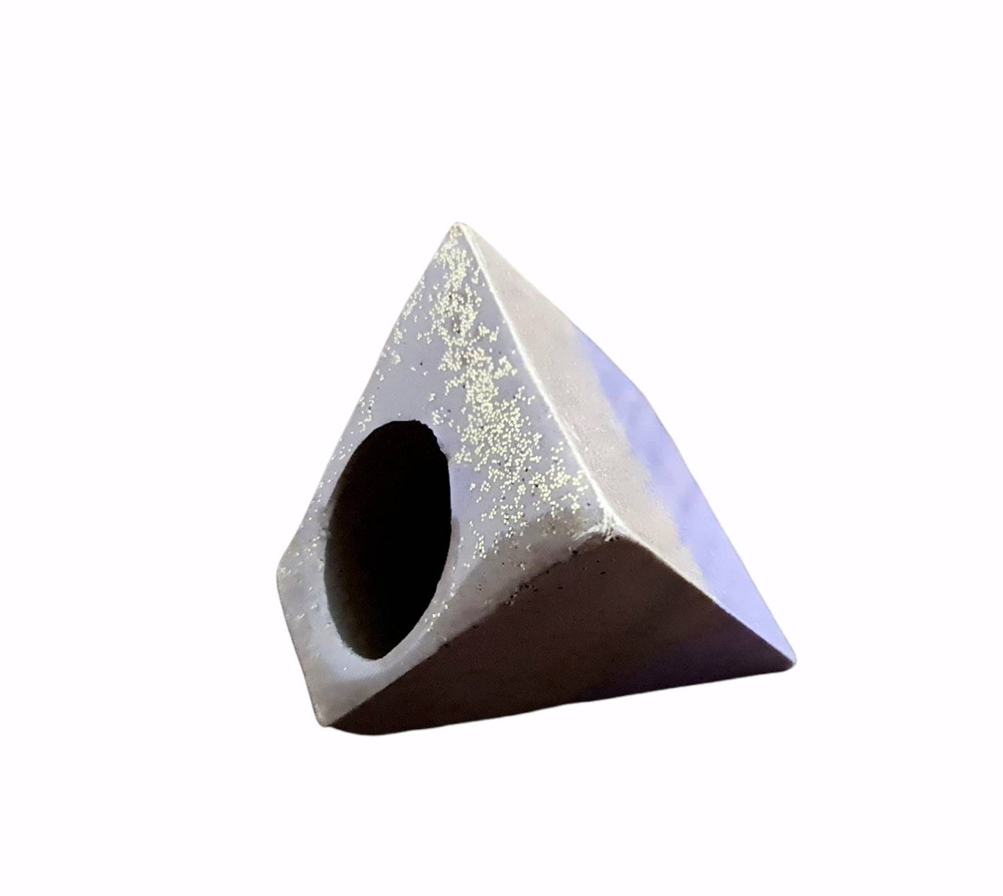 Statement Square Resin Ring, Handmade Size 7 US N AU. Light Purple and Grey with Gold Glitter
