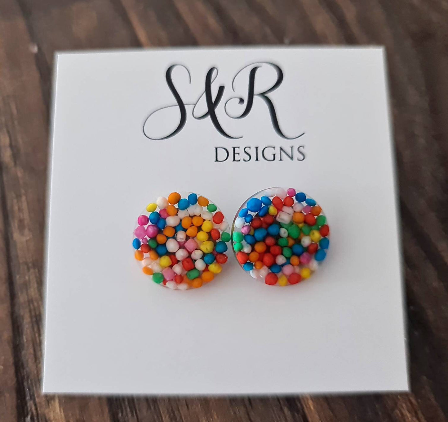 Circle Dot Resin Stud Earrings, 100s and 1000s Candy Lolly Earrings. Stainless Steel Minimalist Stud Earrings. 15mm, 12mm, 10mm or 8mm