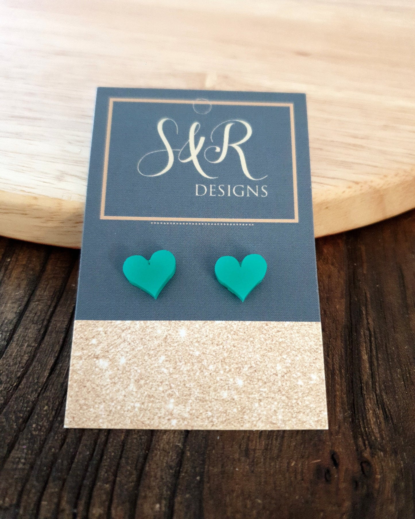 Teal Resin Stud Earrings, Choose your Style. Circle, Heart or Flower. Stainless Steel Minimalist Stud Earrings.