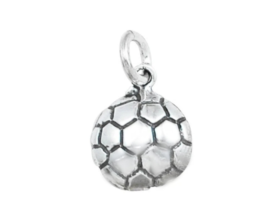 Soccer Football Futbol Small Charm, Sterling Silver
