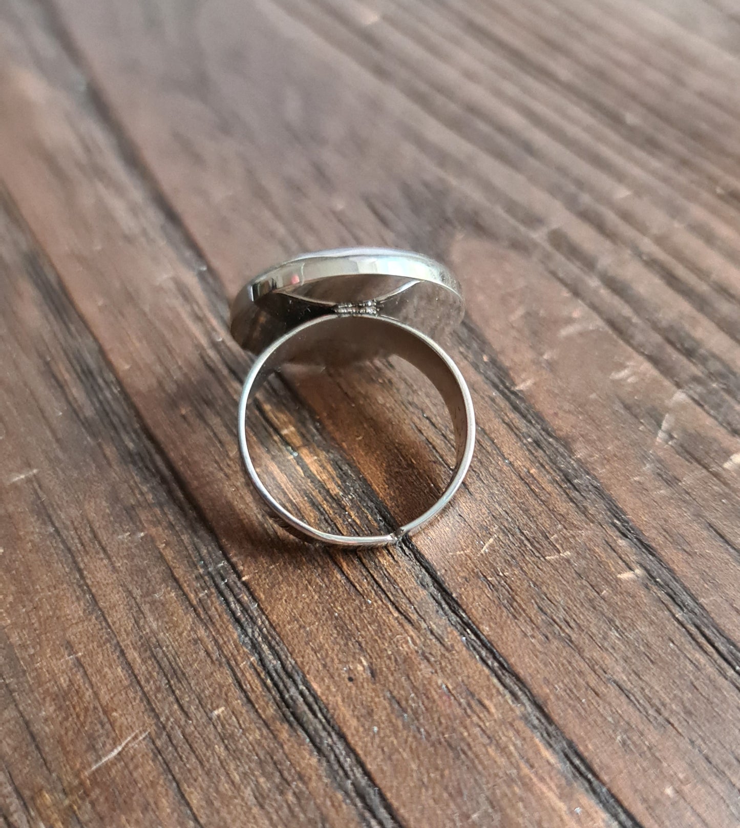Leopard Resin Glitter Ring, Stainless Steel Statement Ring