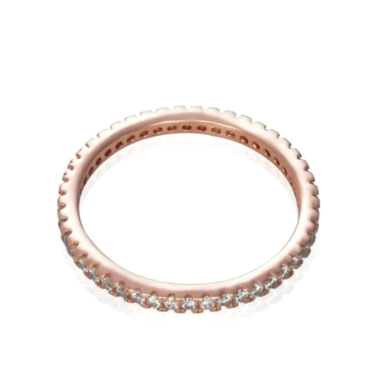 Rosegold Sterling Silver Cubic Zirconia Eternity Ring