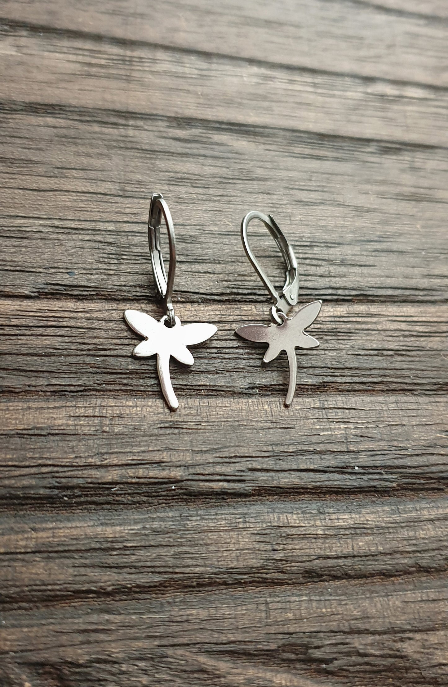 Tiny Dragonfly Earrings, Stainless Steel Earrings.