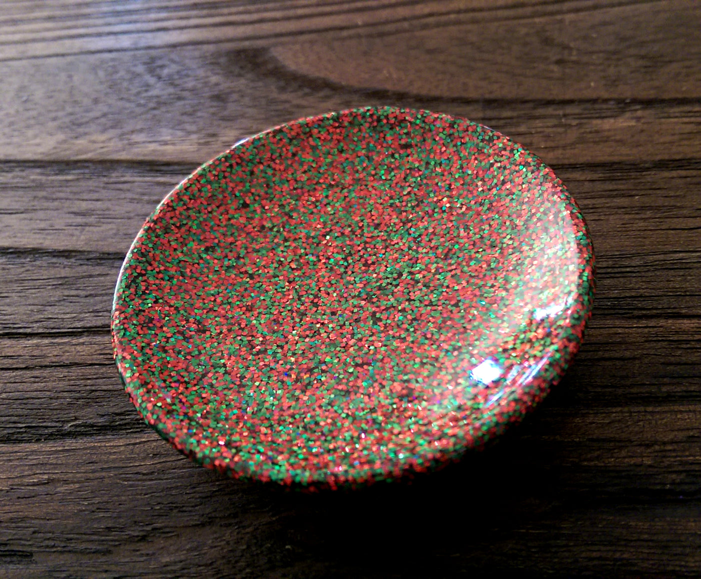 Resin Trinket Ring Dish Christmas Glitter Mix - Silver and Resin Designs