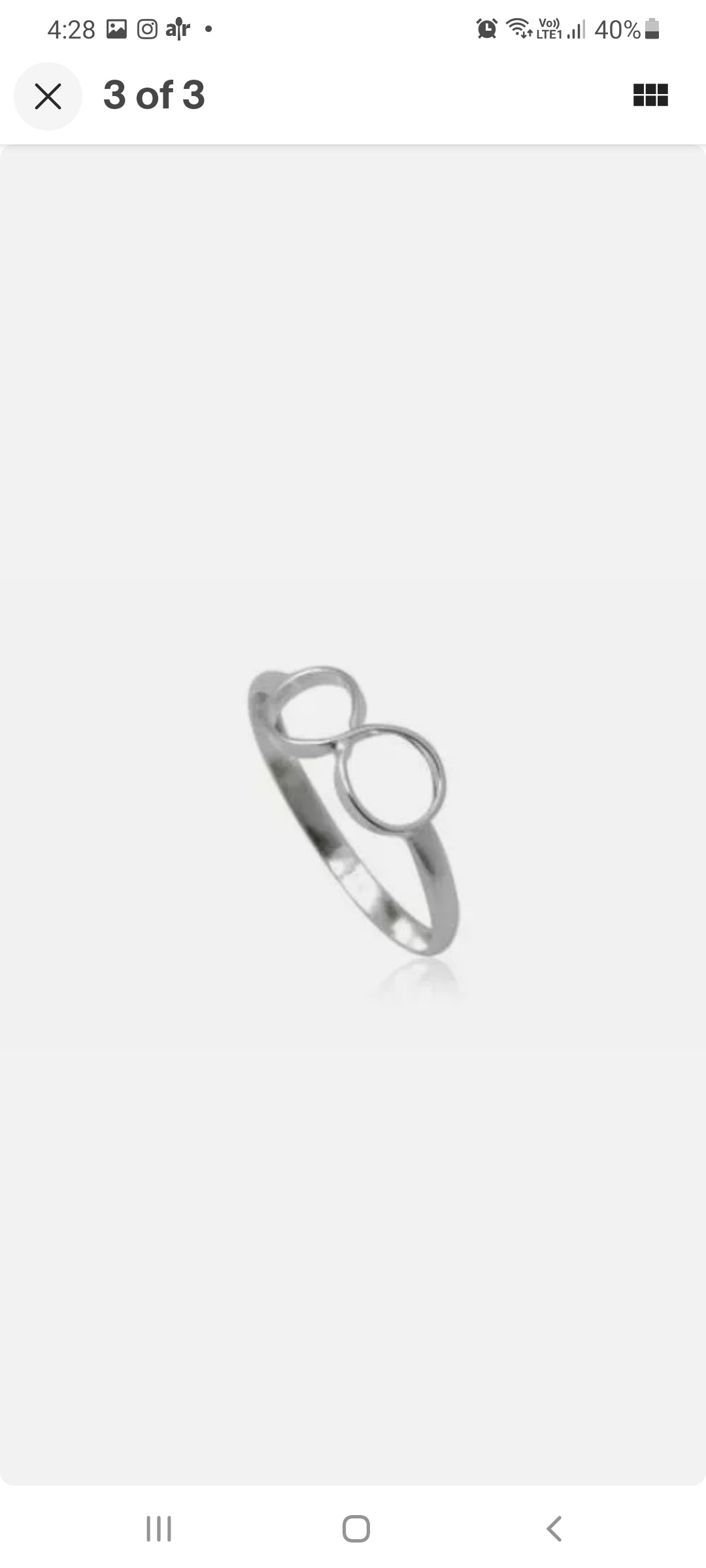 Sterling Silver Infinity Band Ring