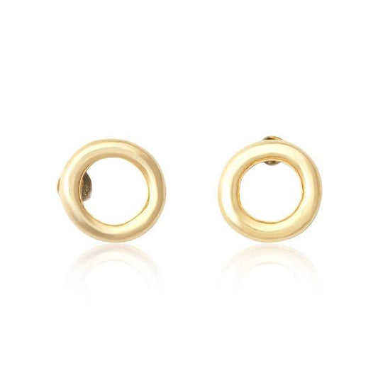 Sterling Silver Circle Loop Stud Earrings Choose Silver or Gold - Silver and Resin Designs