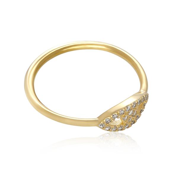 Sterling Silver Gold Plated Evil Eye Cubic Zirconia Ring - Silver and Resin Designs