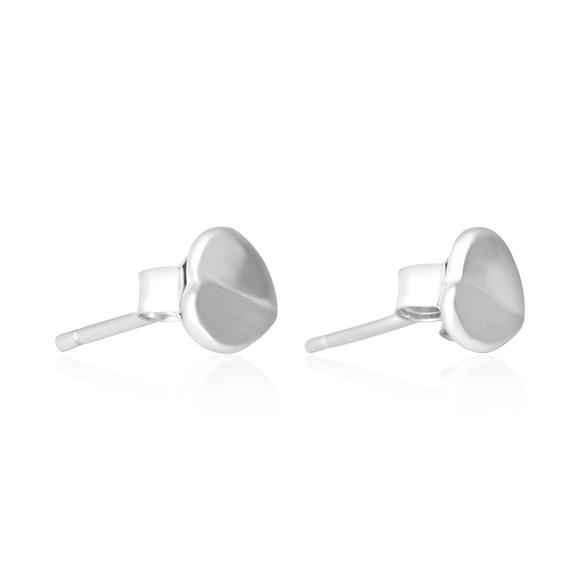 Sterling Silver Heart Stud Earrings Choose Silver Gold or Rose Gold - Silver and Resin Designs