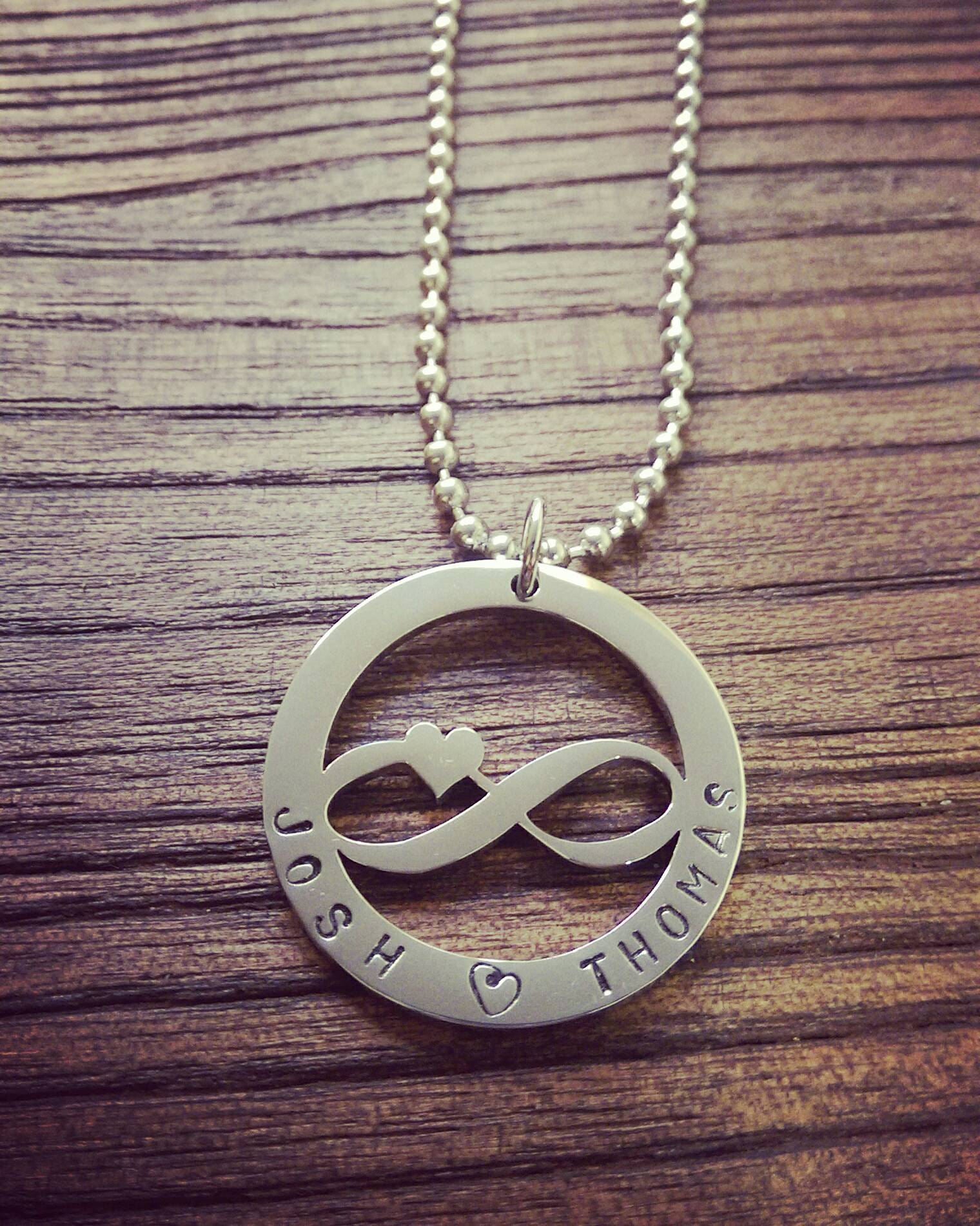 Personalised Hand Stamped Necklace Design Pendant Stainless Steel. Choose design - Silver and Resin Designs
