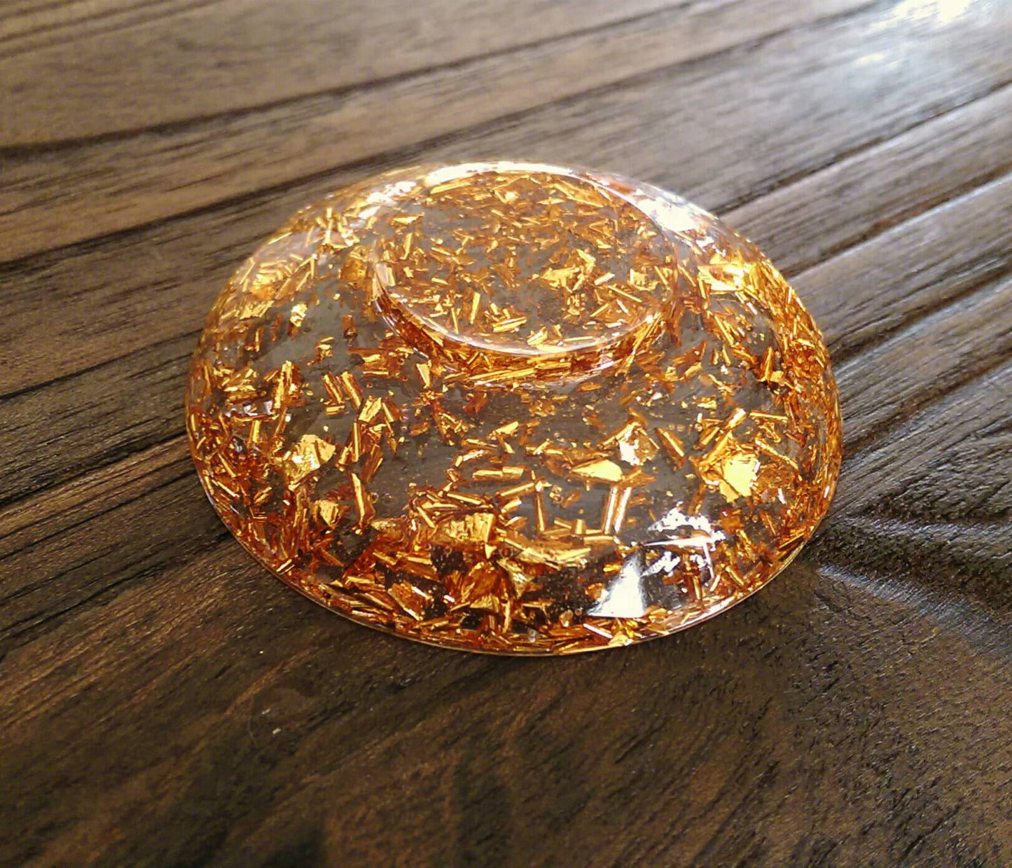 Hand Made Resin Ring Dish Gold Foil - Silver and Resin Designs
