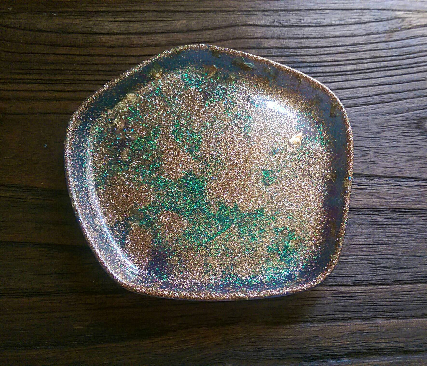 Resin Ring Dish Pentagon Design Sparkly Mixed Glitters