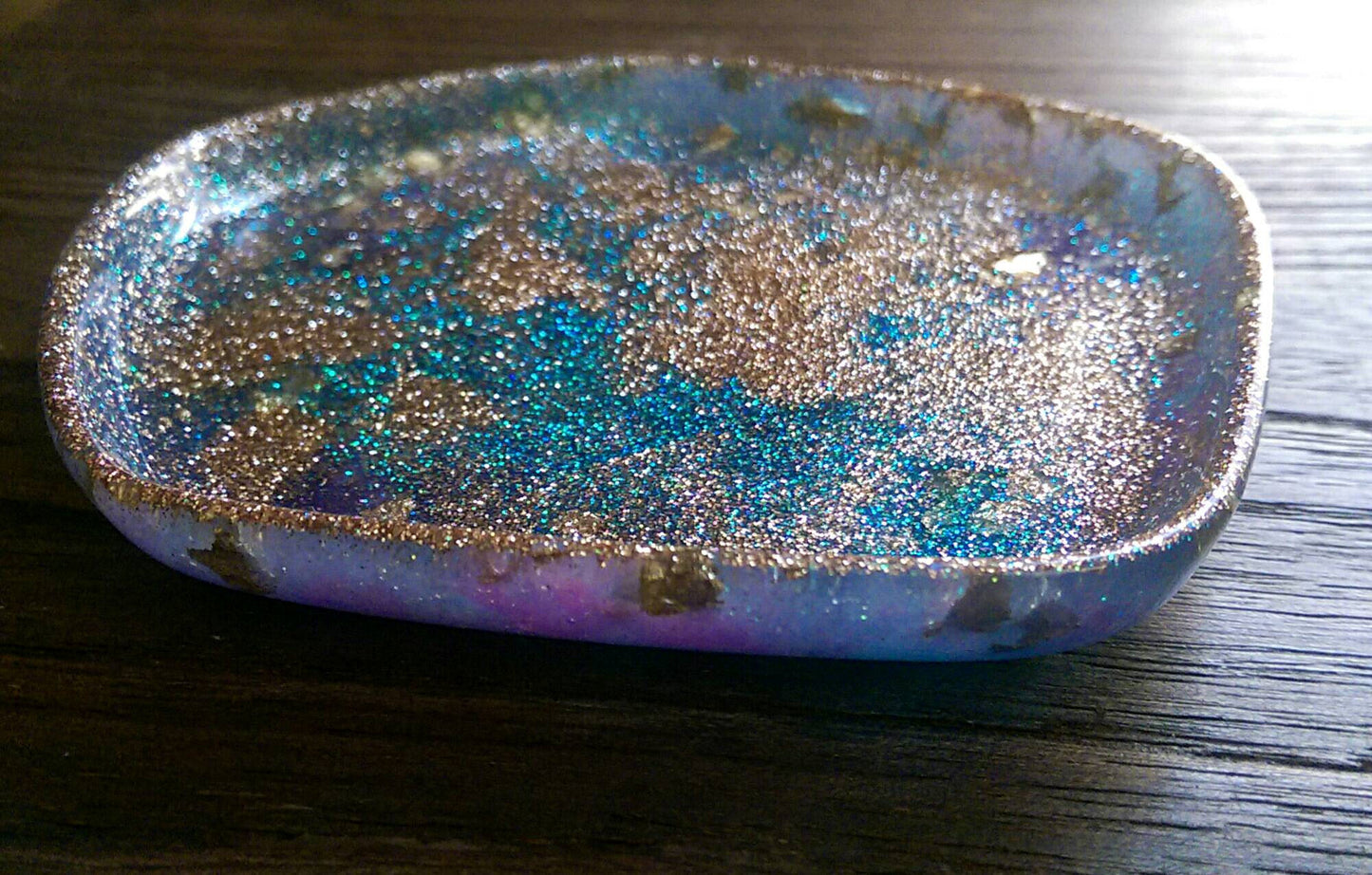 Resin Ring Dish Pentagon Design Sparkly Mixed Glitters