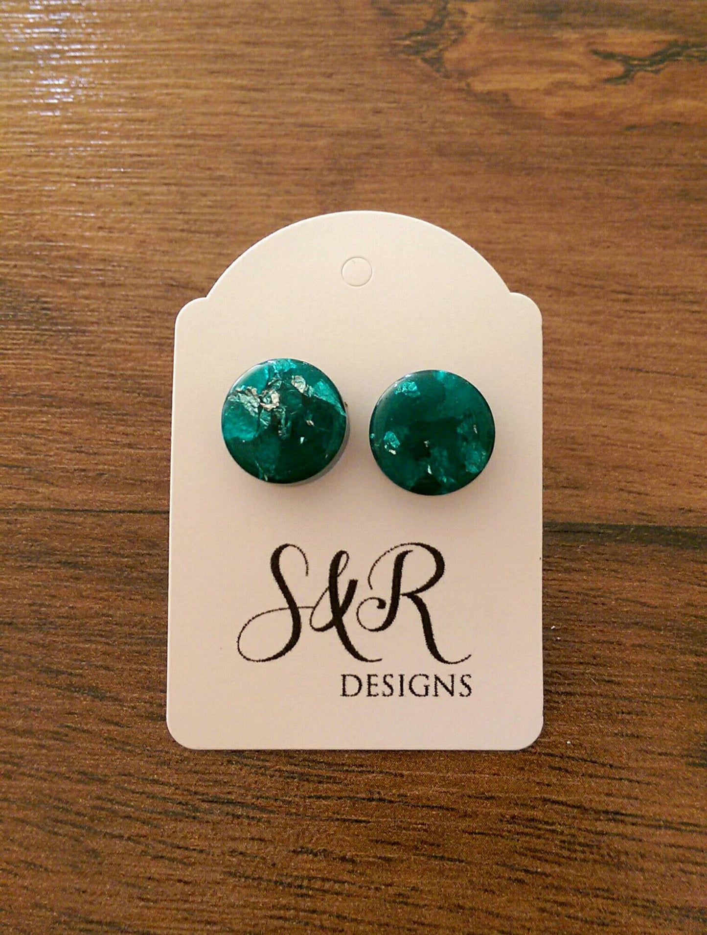 Sparkly Glitter Circle Resin Stud Earrings made of Stainless Steel 12mm Choose colour