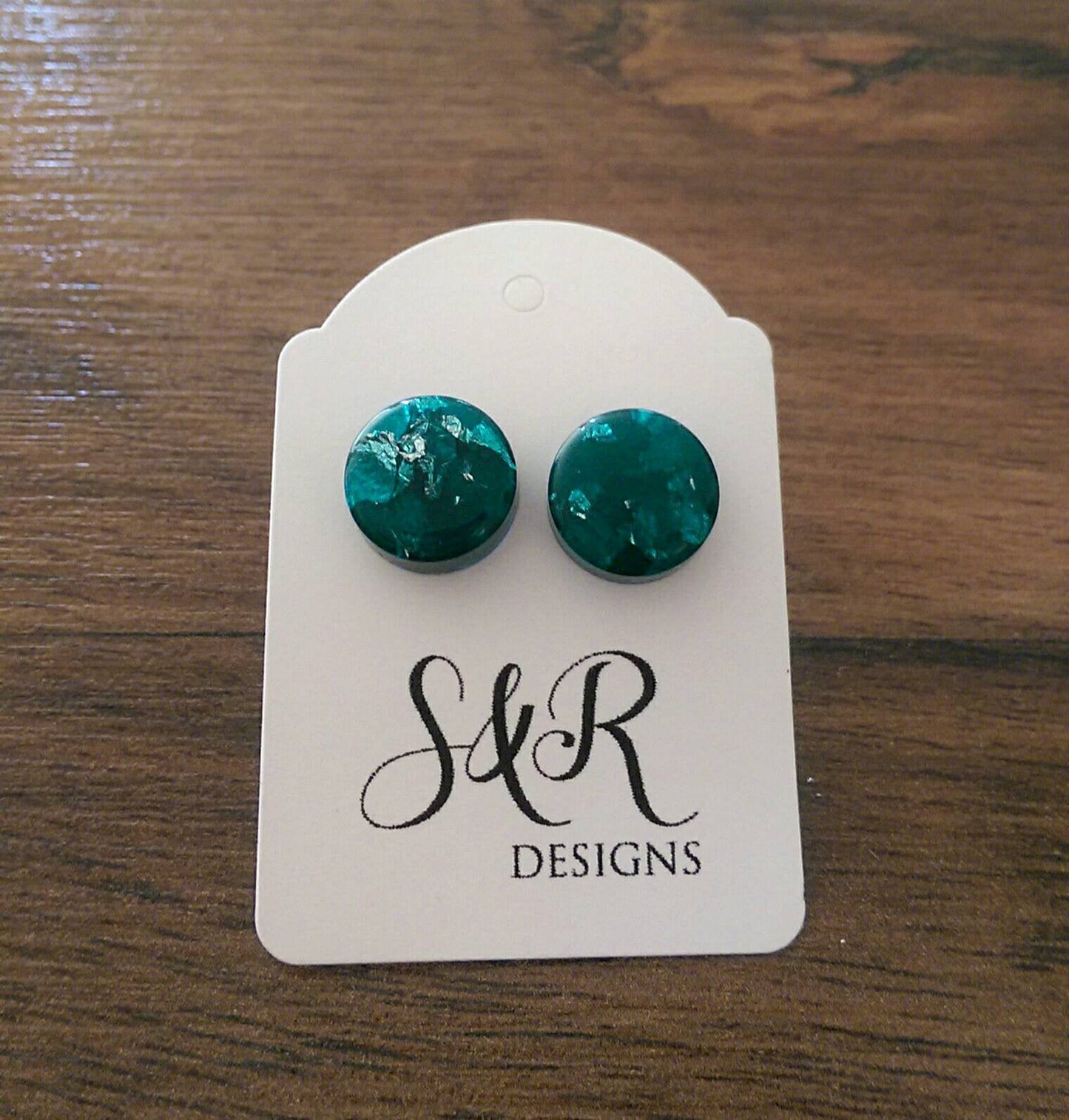 Sparkly Glitter Circle Resin Stud Earrings made of Stainless Steel 12mm Choose colour