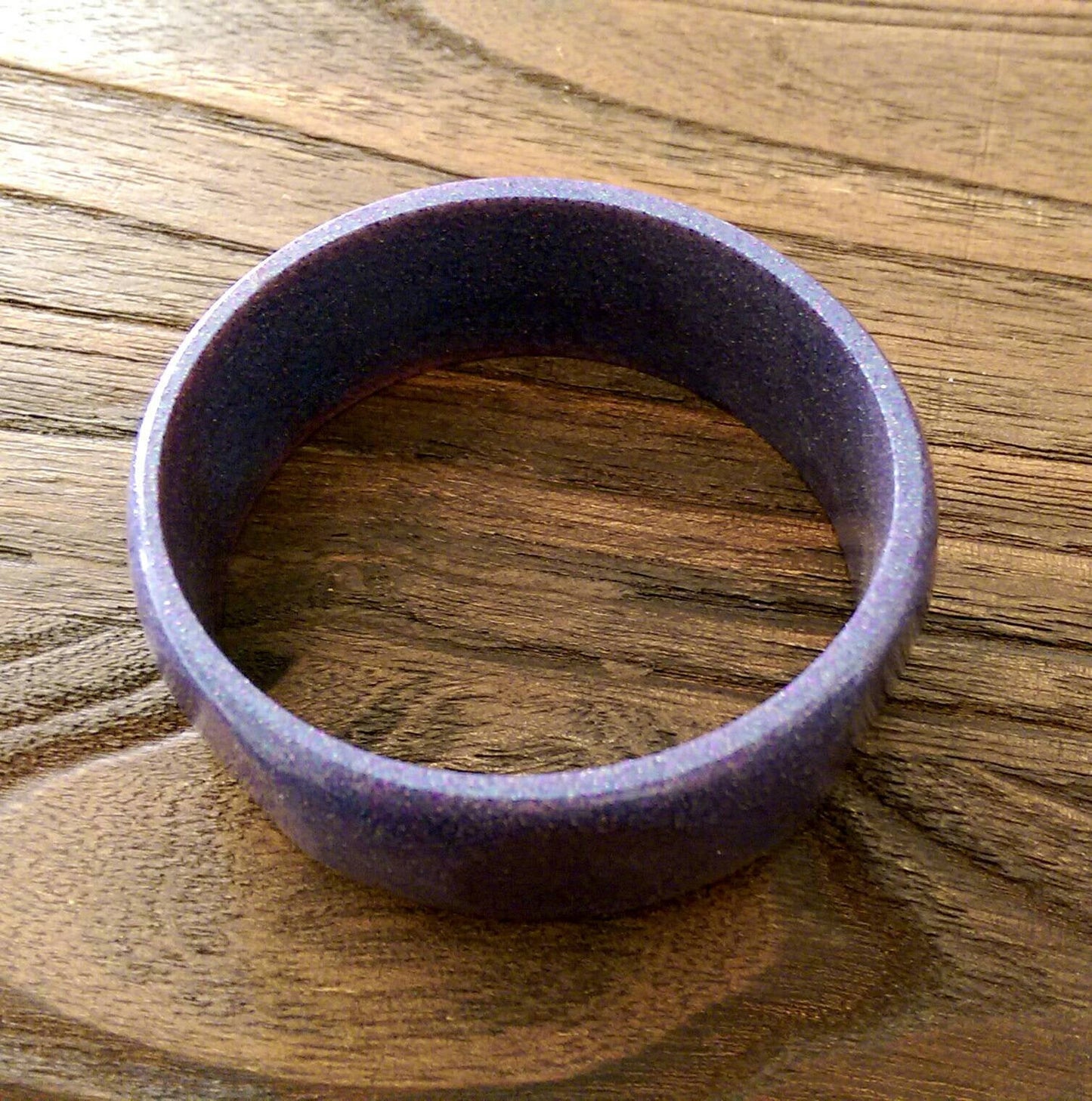 Purple Wide Resin Glitter Bangle, Shiny Shades of Green Resin Handmade Bangle 67mm inner diameter
