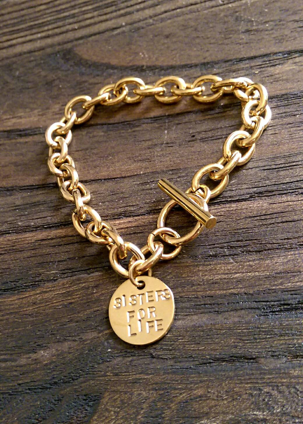 Personalised Hand Stamped Toggle Bracelet with Disc Choose colour - Silver and Resin Designs