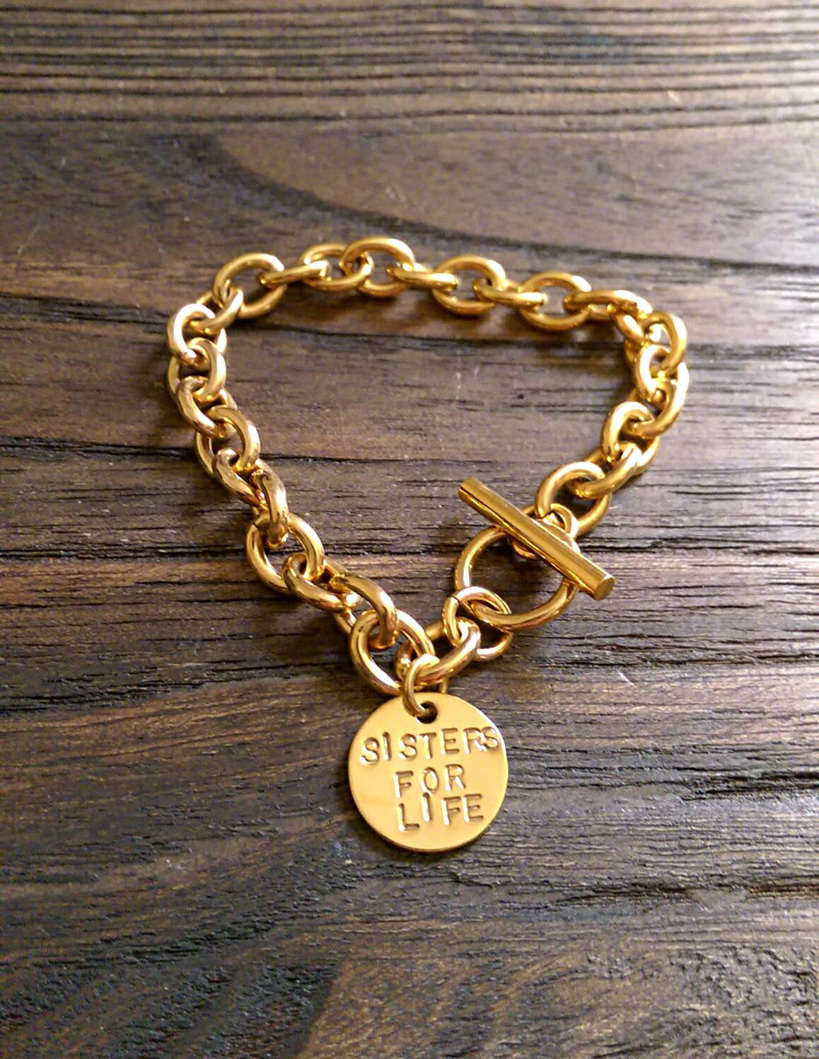 Personalised Hand Stamped Toggle Bracelet with Disc Choose colour - Silver and Resin Designs