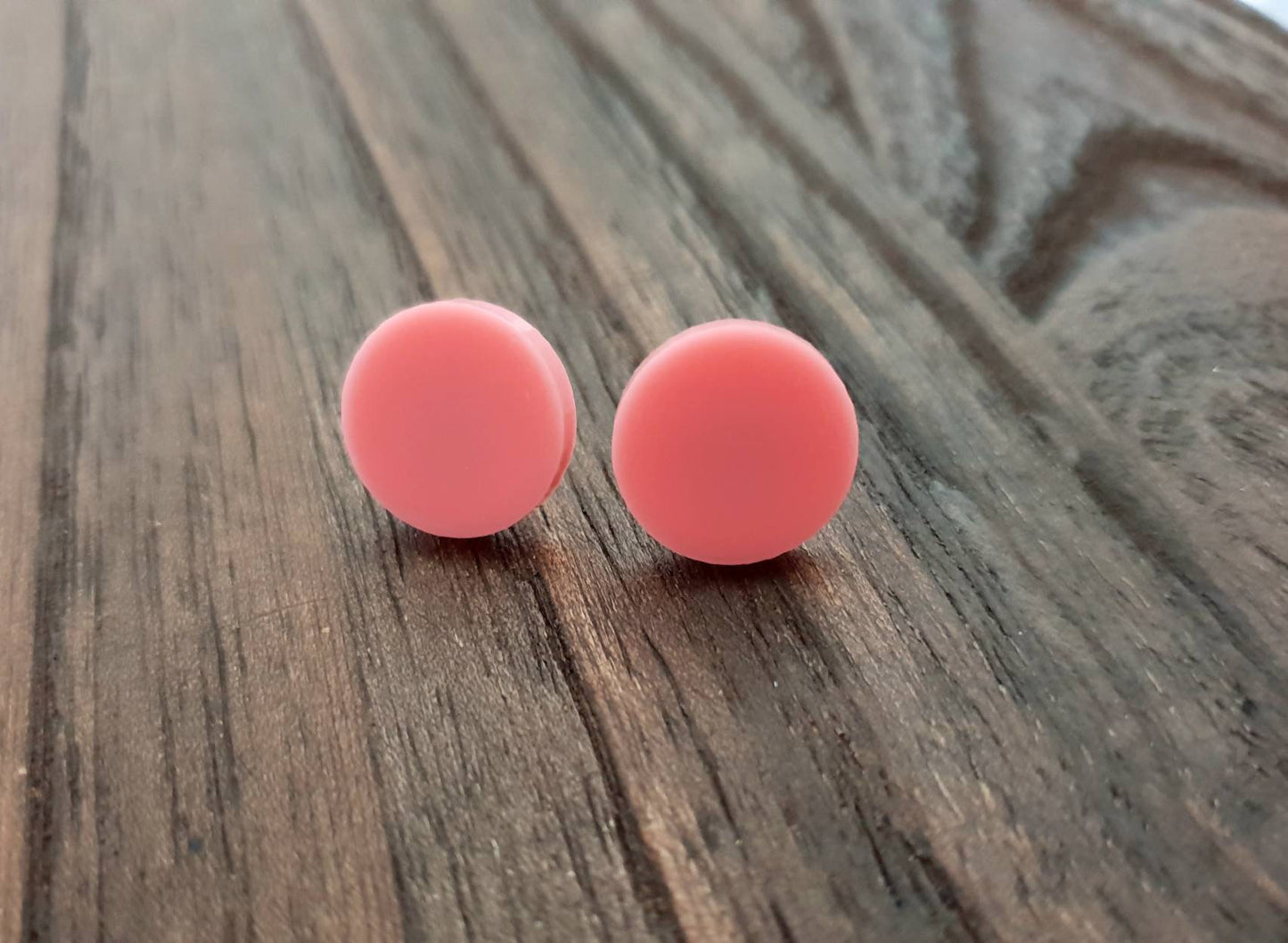 Raspberry Sherbet Circle Stud Earrings, Acrylic Earrings, Stainless Steel Earrings. Light Pink earrings