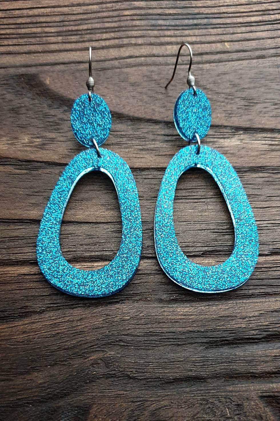 Teal outlet teardrop earrings