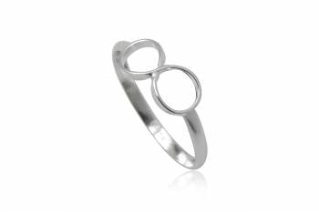 Sterling Silver Thin Plain Infinity Ring Size 8 US P AU