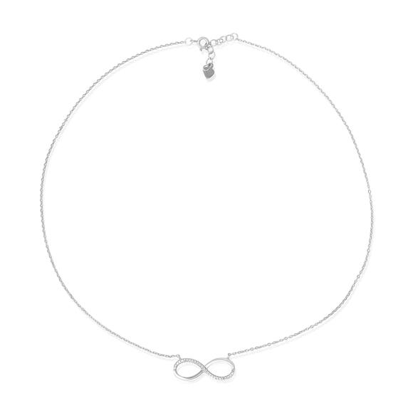 Sterling Silver Infinity Necklace with Cubic Zirconias.