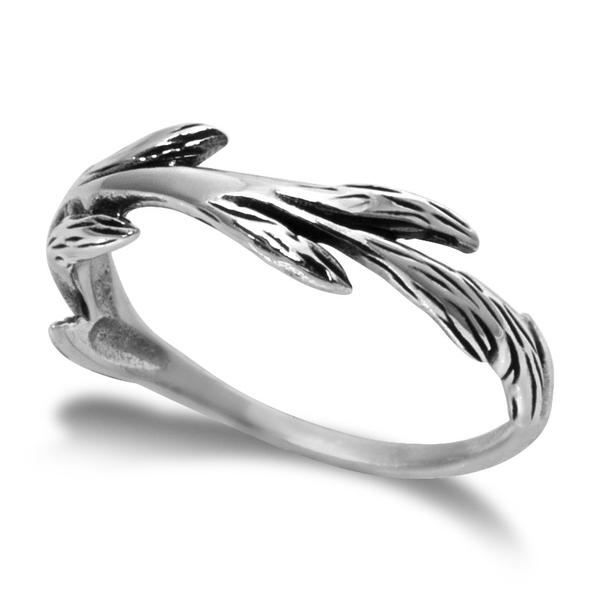 Sterling Silver .925 Real Silver Twig Oxidised Ring - Silver and Resin Designs
