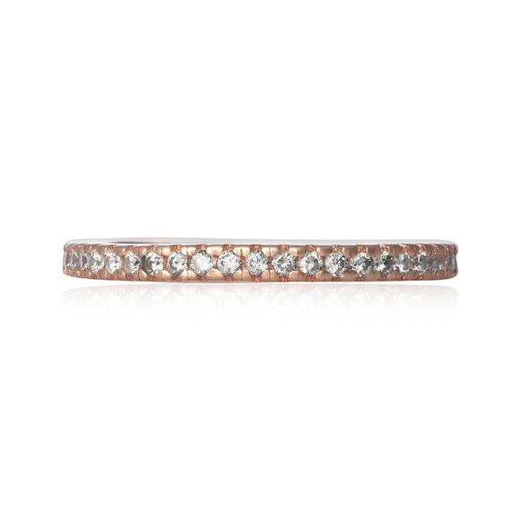 Sterling Silver Eternity Ring Cubic Zirconia Rose Gold Plated - Silver and Resin Designs